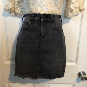 Express black denim skirt